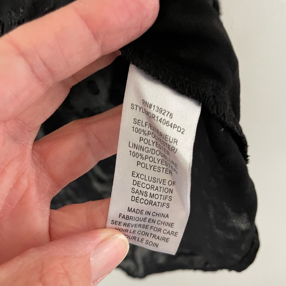 DR2 Black Textured Sheer Long Sleeve Blouse - Picture 5 of 6